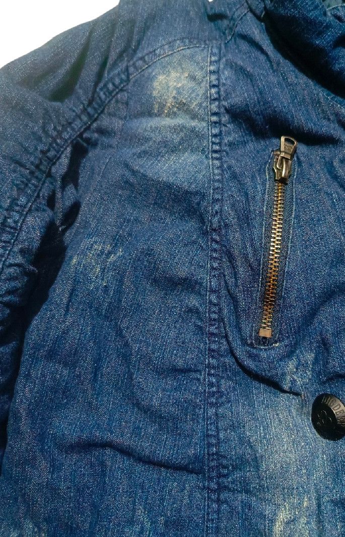 14th Addiction Dig Deep - Japan Fur Distressed Puffer Denim Jacket Size US XL / EU 56 / 4 - 4 Thumbnail