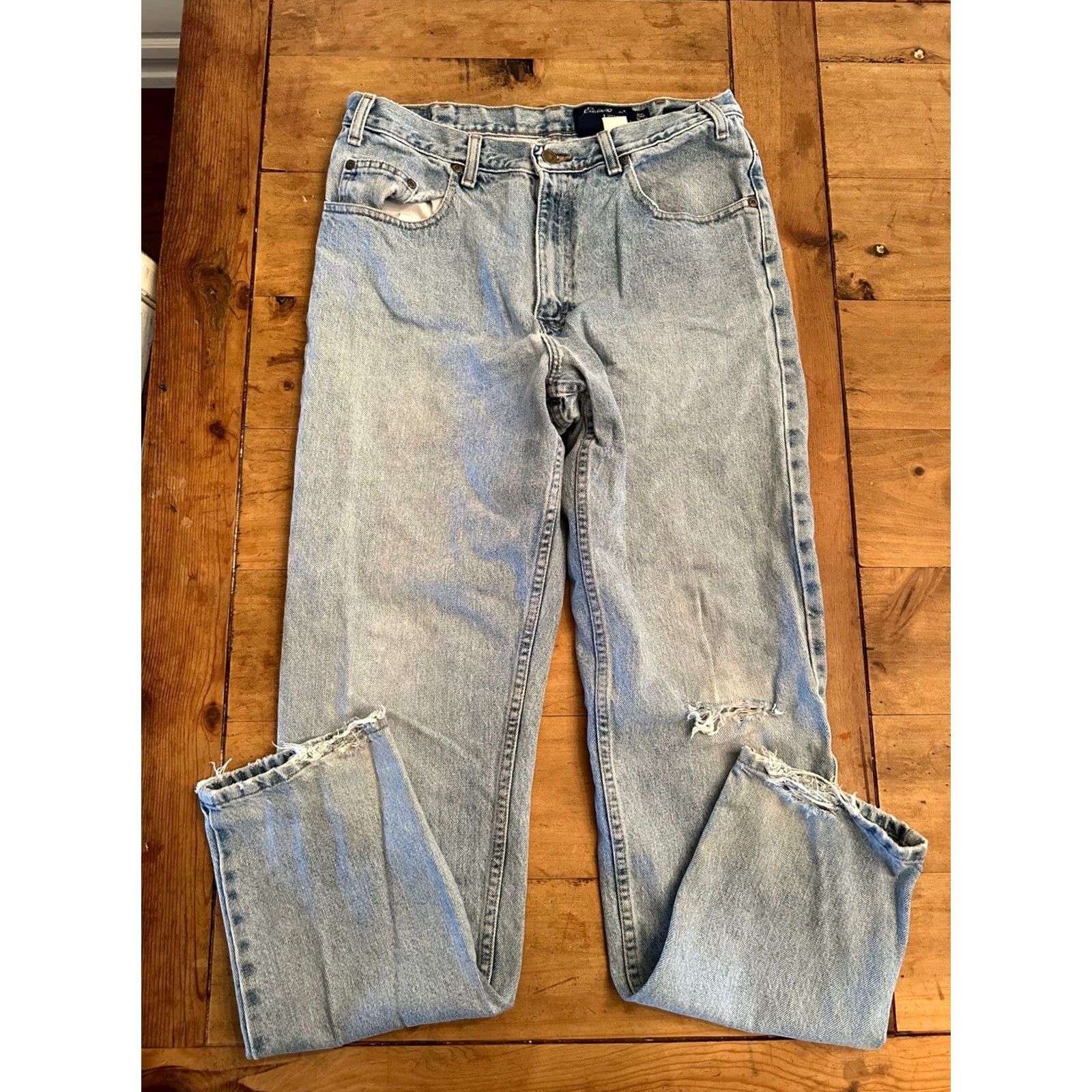 Eddie Bauer VINTAGE Eddie Bauer Jeans Mens Distressed Blue Denim Straight Leg 34 x 34 Classic Fit Regular Inseam 34 Size US 34 / EU 50 - 4 Thumbnail