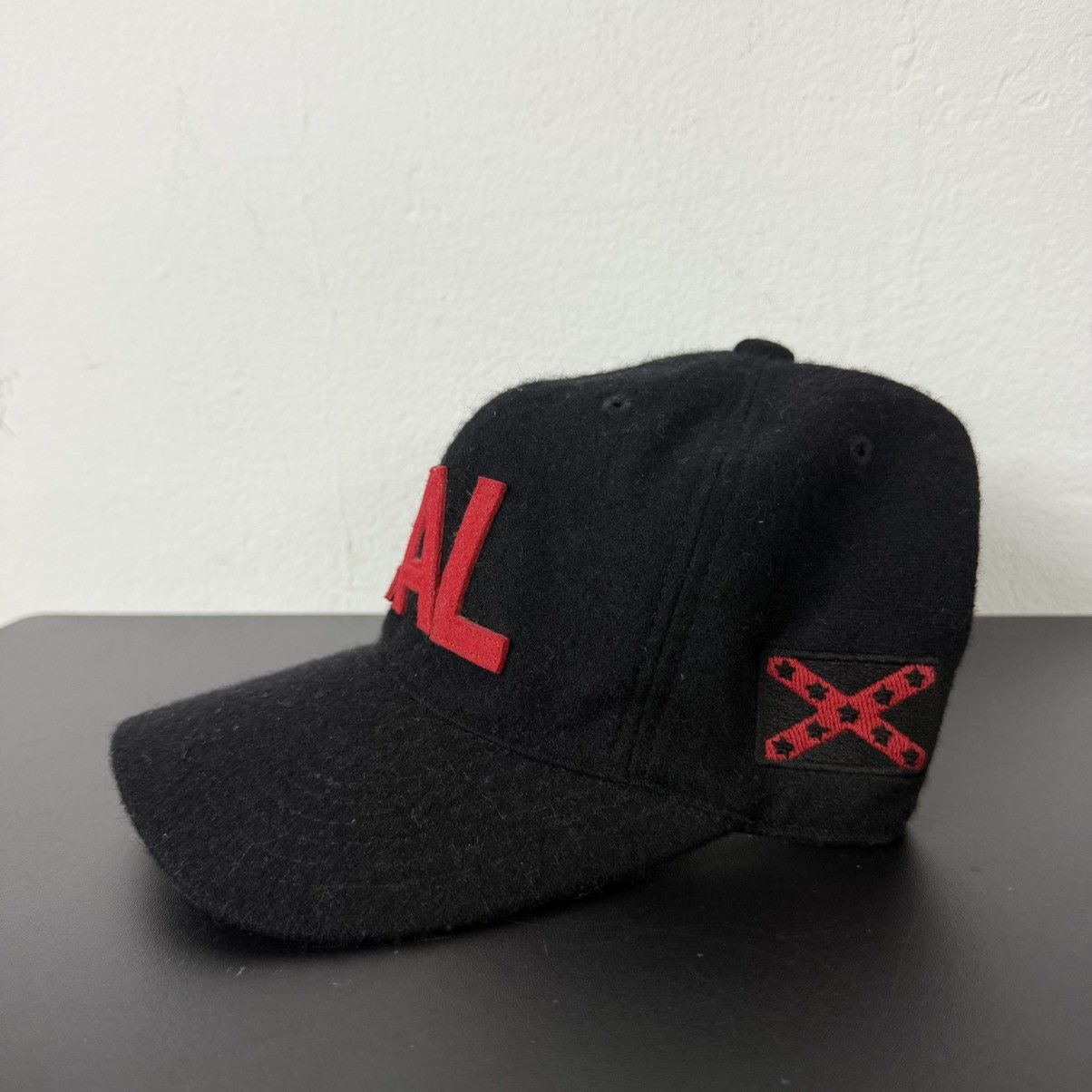 Japanese Brand Calee Kiss Of Death Flag Wool Leather Strap Hat Rare Size ONE SIZE - 3 Thumbnail