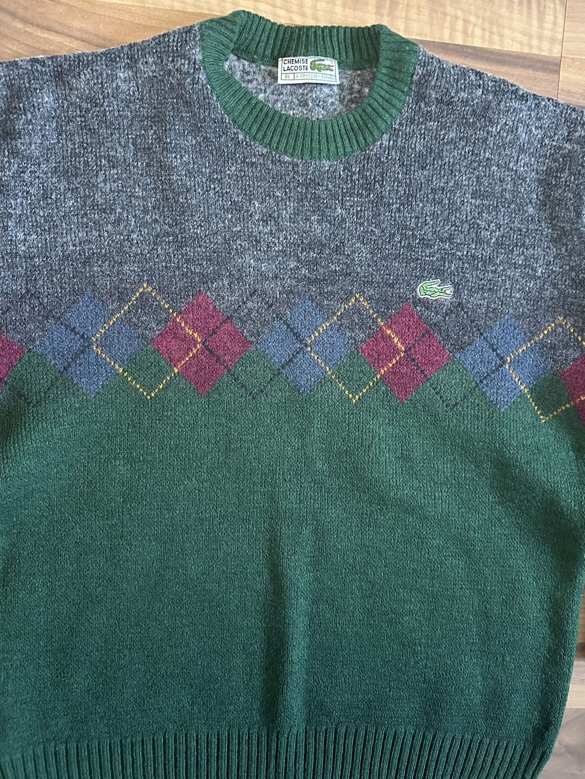 Lacoste Lacoste Vintage Argyle Sweater XL | Old Money Y2K Size US S / EU 44-46 / 1 - 6 Thumbnail