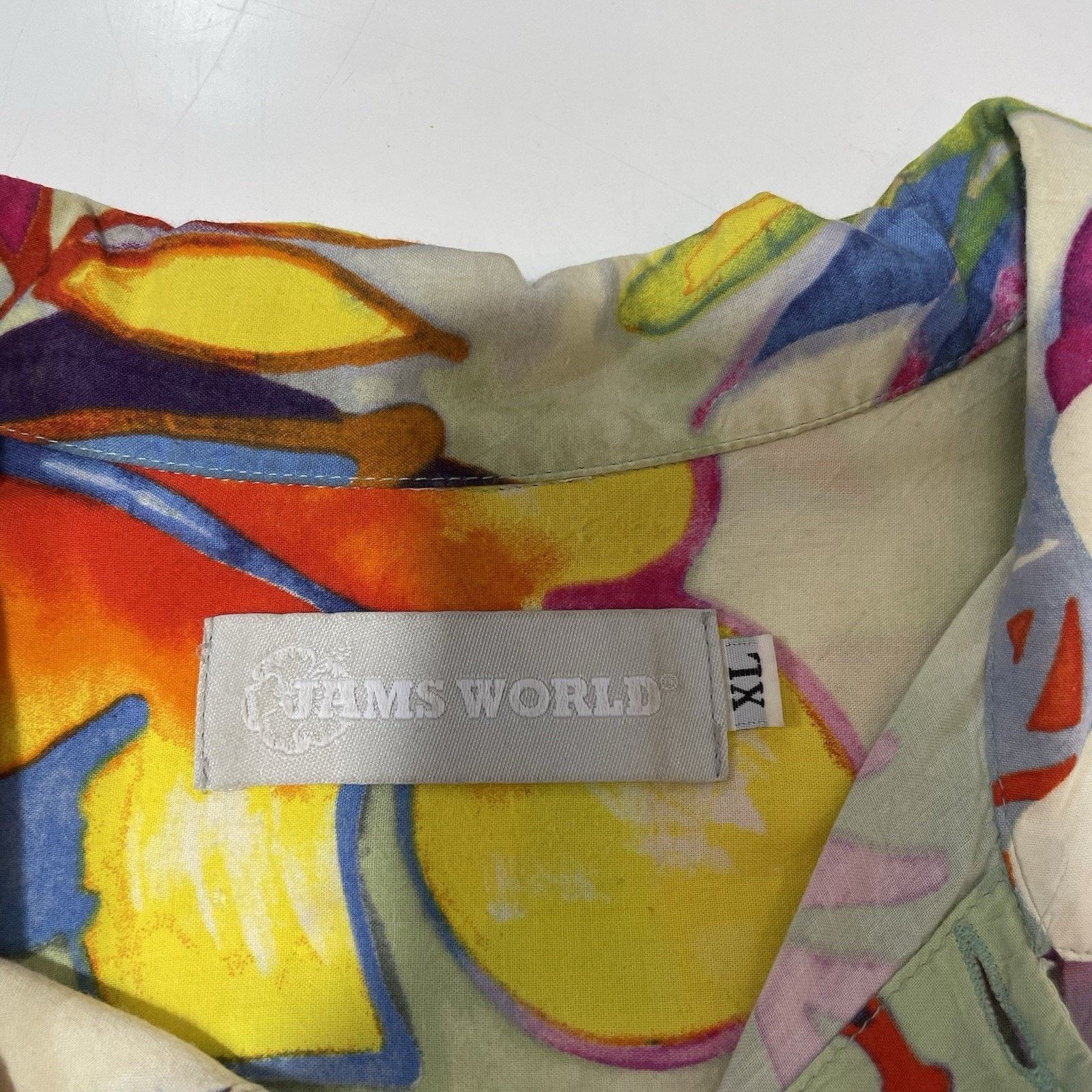 Jams World VTG Jams World Men’s Luau Floral S/S Hawaiian Button Shirt Size US XL / EU 56 / 4 - 4 Thumbnail