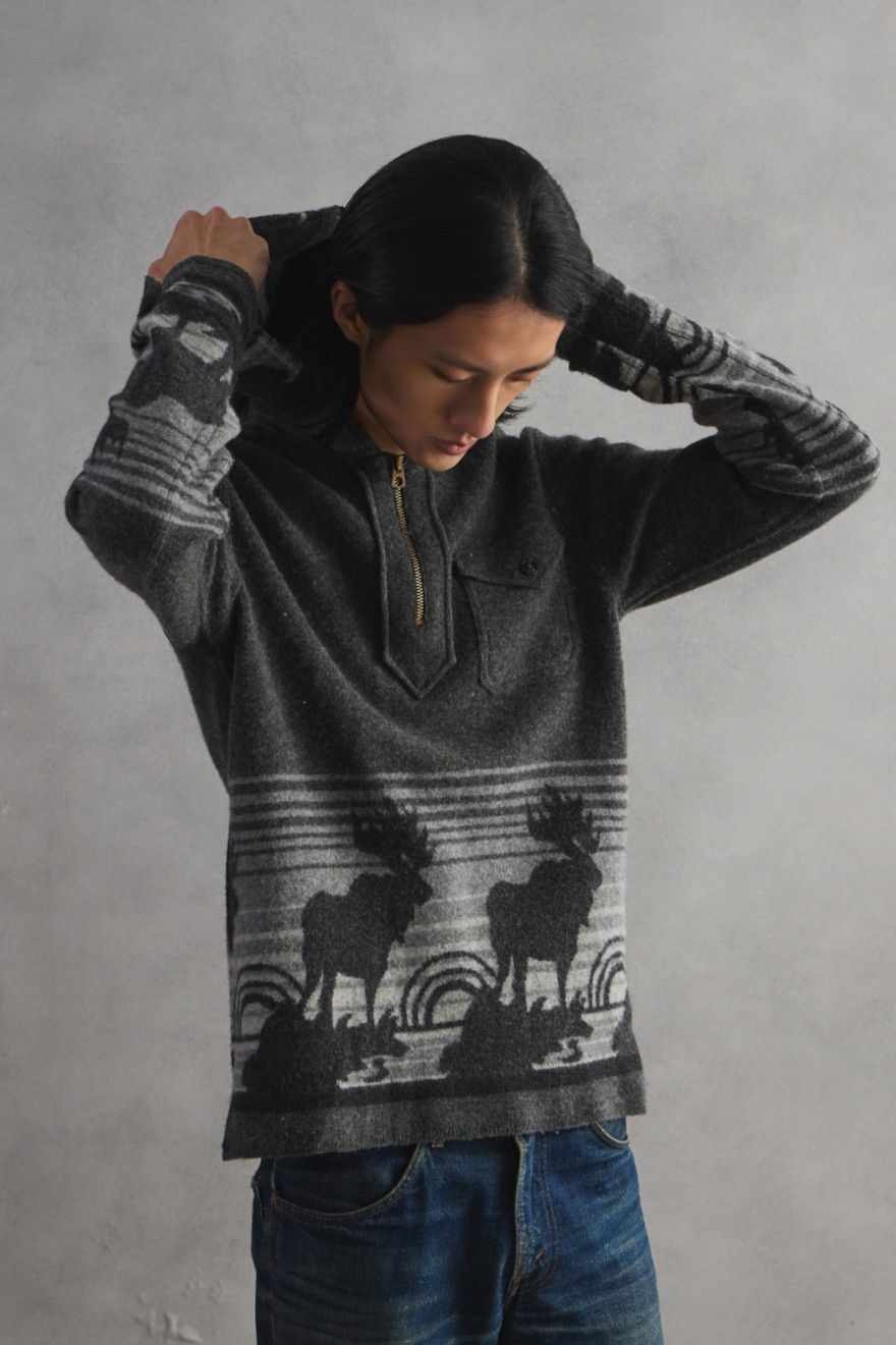 RRL Ralph Lauren RRL Ralph Lauren Zip-Neck Wool Blend Knit with Deer Motif Size US S / EU 44-46 / 1 - 4 Thumbnail