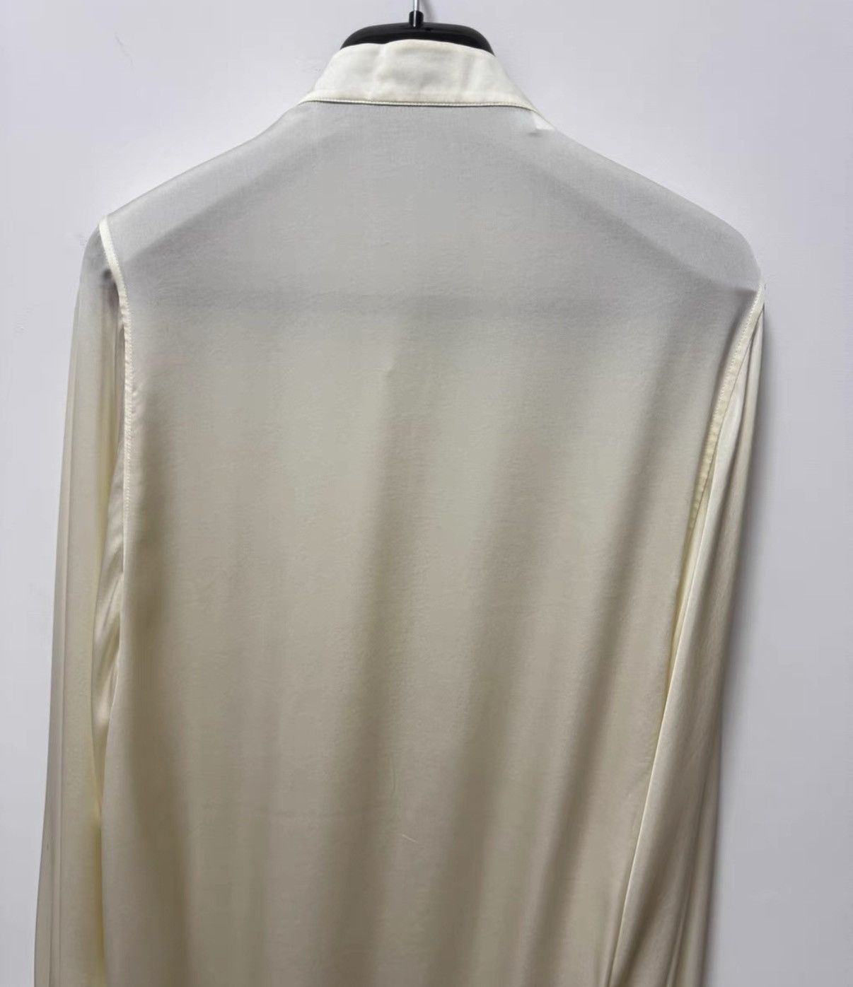 Saint Laurent Paris Saint Laurent 23SS Runway Pleated Henley Collar Silk Shirt Size US M / EU 48-50 / 2 - 4 Thumbnail
