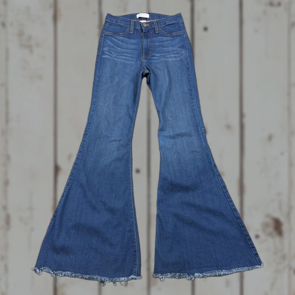 Vintage Judy Blue Jeans Womens 5 Flared High Rise Dark Wash Stretch Denim Regular Size 5 24x31 Blue Jeans Womens Flared Stretch 31 Inseam Size 27" / US 4 / IT 40 - 1 Thumbnail
