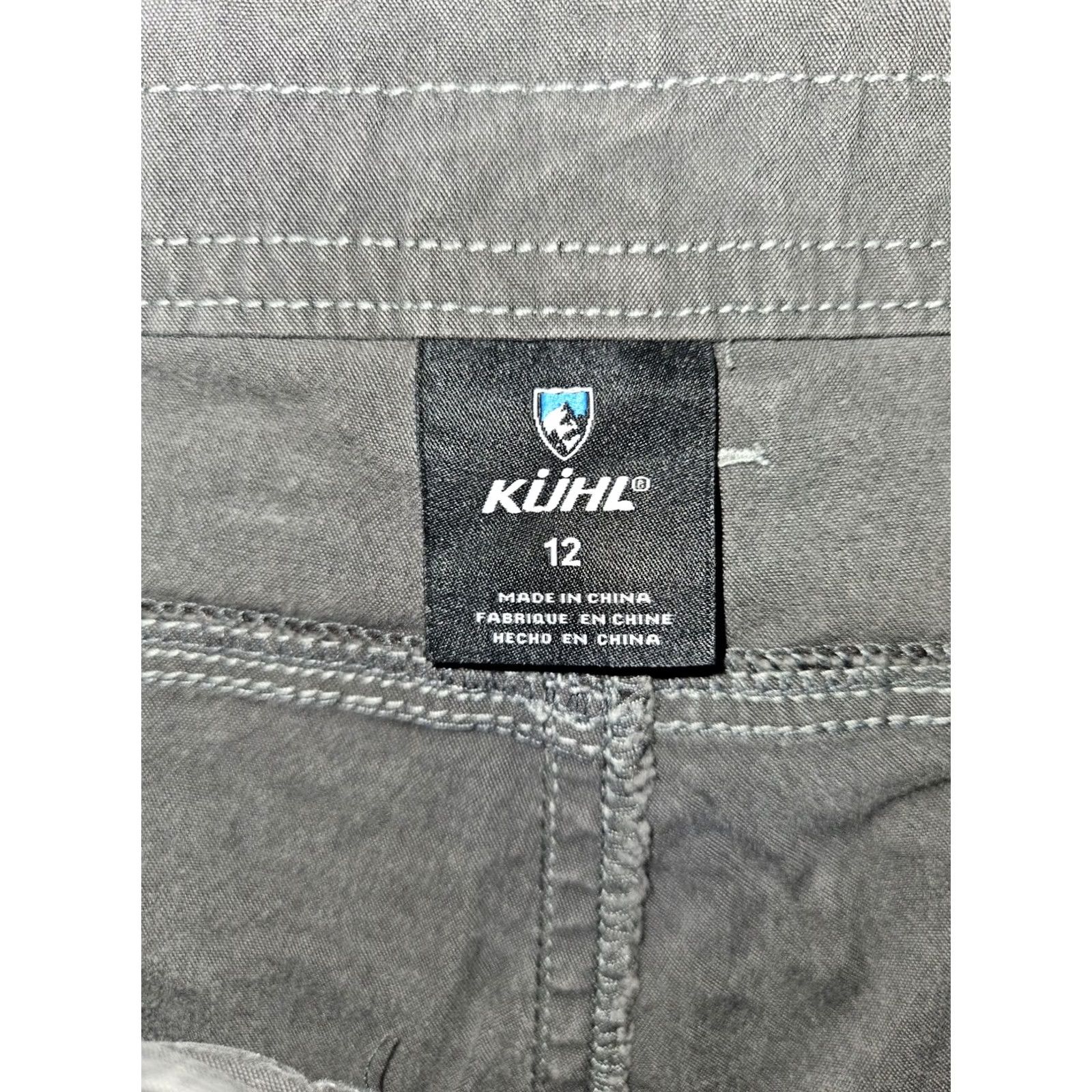 Vintage Kuhl Cargo Bermuda Shorts Women's 12 Gray Mid Rise Hiking Camping Outdoors Brown Spots? (Note: Kept original content intact) Size 34" / US 12 / IT 48 - 2 Thumbnail