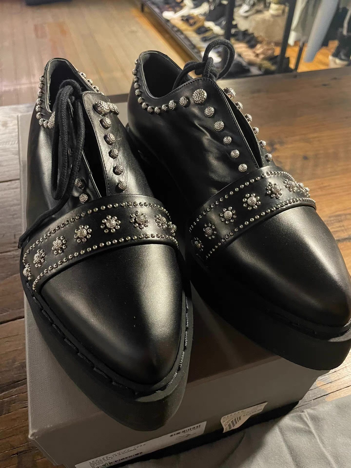 Alexander McQueen Alexander McQueen 15FW Rose‑Studded Platform Wedge Shoes Ｑ25 Size US 6 / IT 36 - 2 Thumbnail