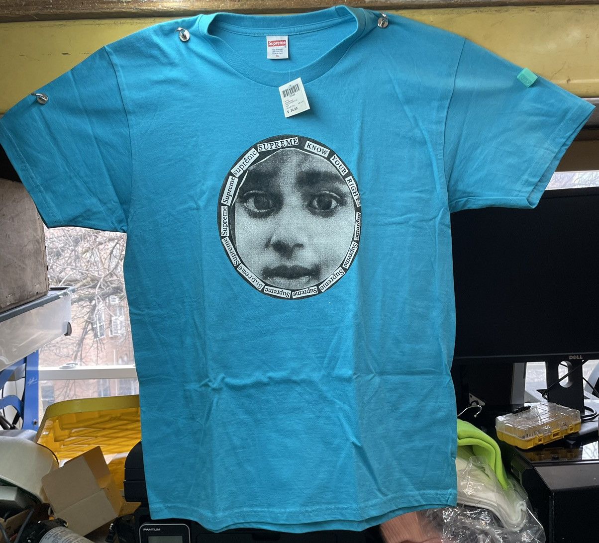 image of Supreme Know Your Rights Tee in Teal, Men's (Size XL)