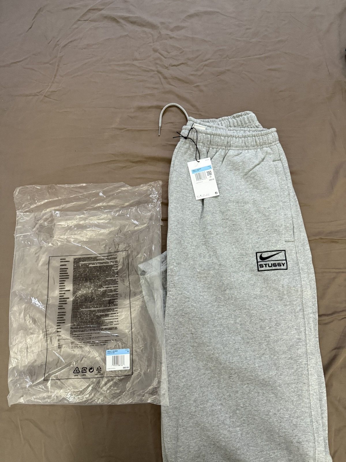 Nike × Stussy Stussy x Nike Fleece Pant Grey heather Size M | Grailed