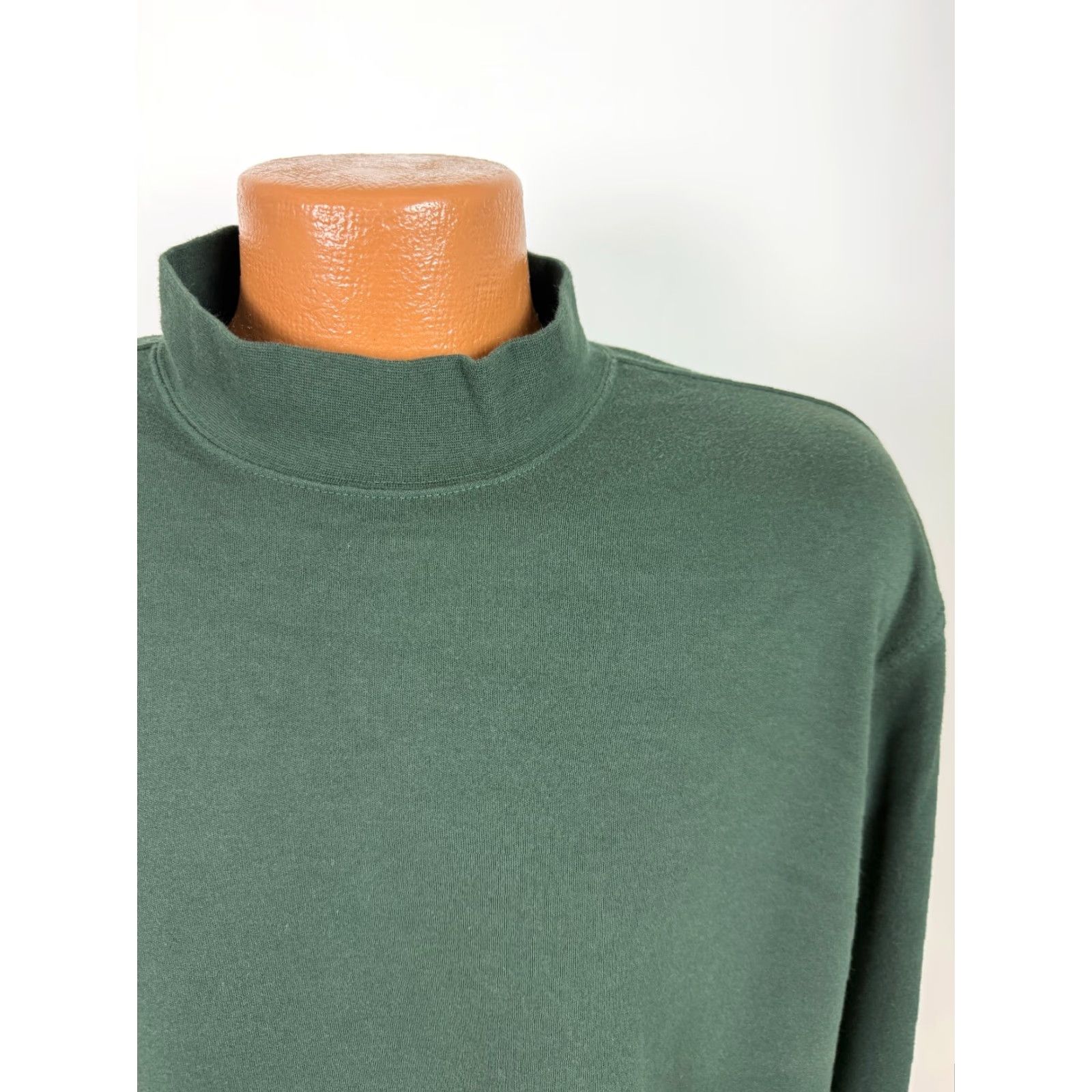 Van Heusen VINTAGE Van Heusen Shirt Men XL Forest Green Mock Neck Long Sleeve Stretch Minimal Blank Mens Size US XL / EU 56 / 4 - 2 Thumbnail