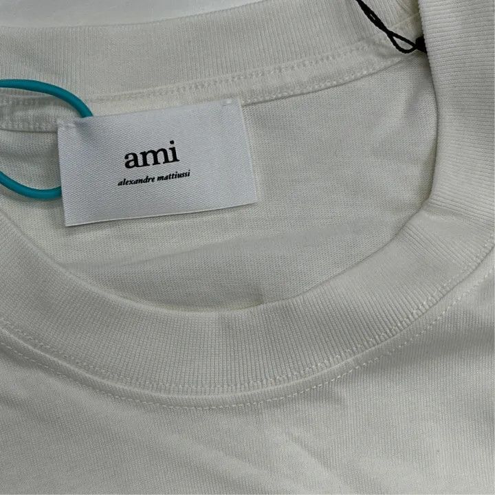 AMI AMI Classic Red Heart Embroidered White T-Shirt -2507 Size US L / EU 52-54 / 3 - 3 Thumbnail