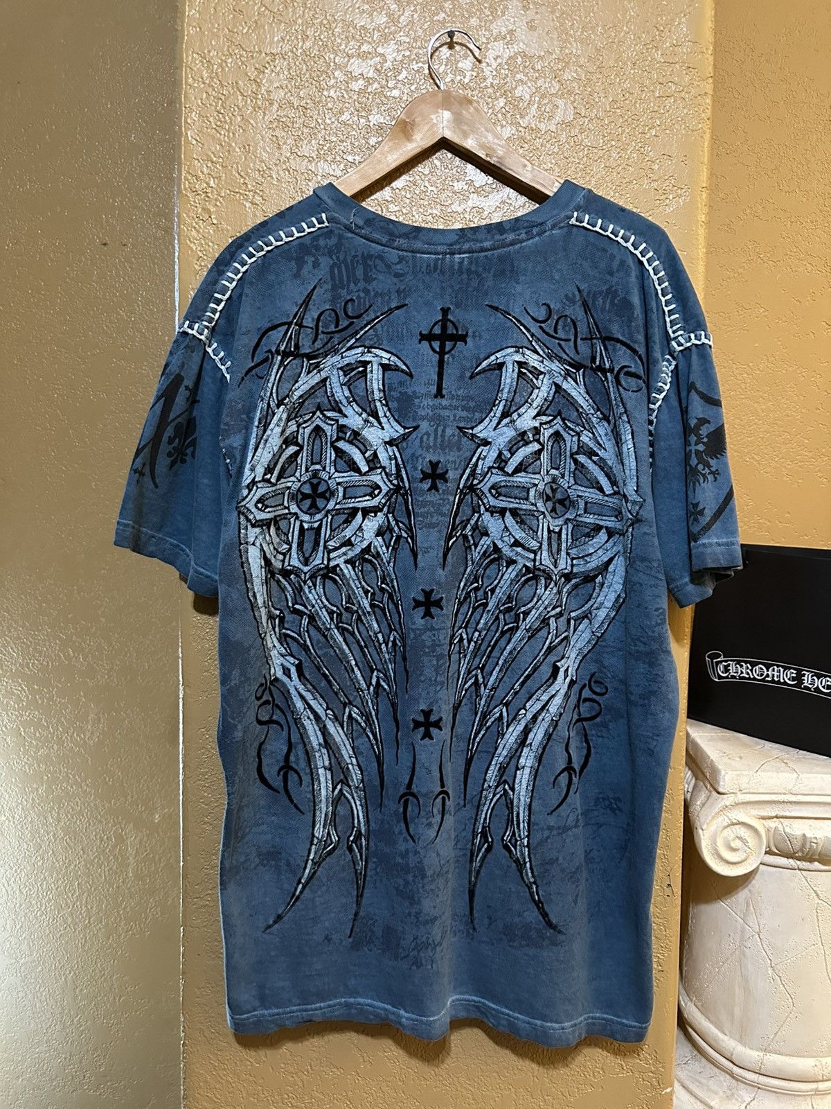 Vintage crazy Y2K Raw State Cross Wings t shirt grunge Size US XXL / EU 58 / 5 - 1 Thumbnail