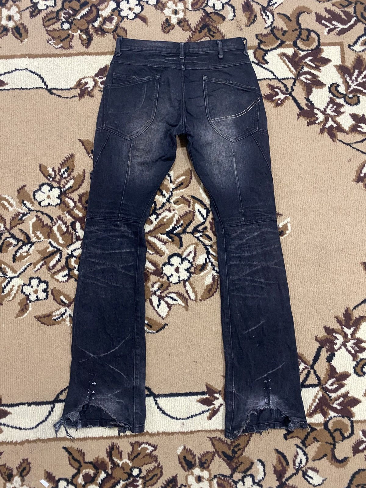 JACKROSE Jackrose Rare Design Distressed Pinned Flare Denim Size US 30 / EU 46 - 8 Thumbnail