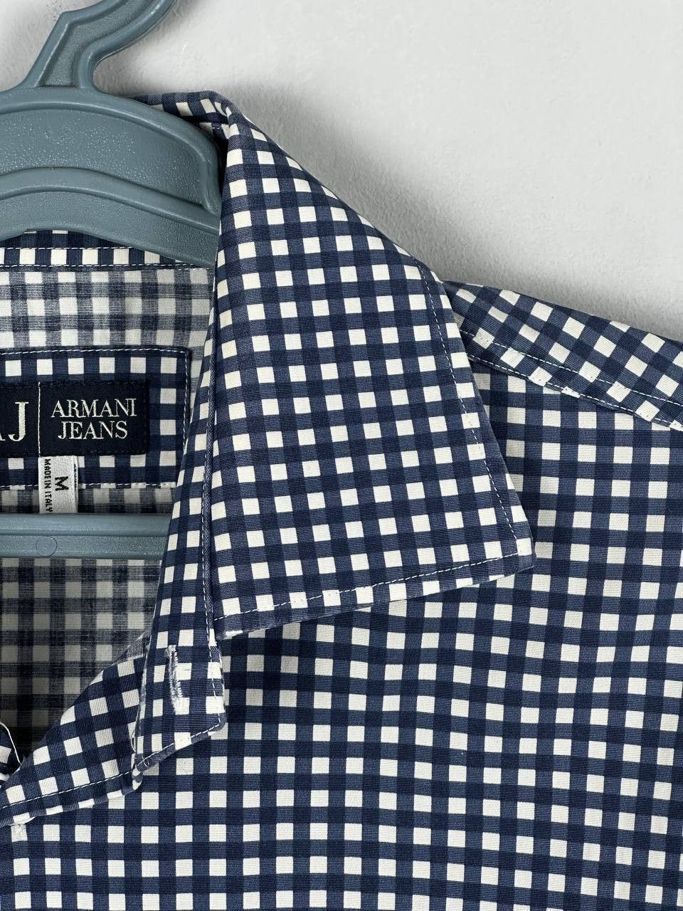 Armani Vintage Armani Jeans Plaid Check Blue Shirt Size US M / EU 48-50 / 2 - 8 Thumbnail