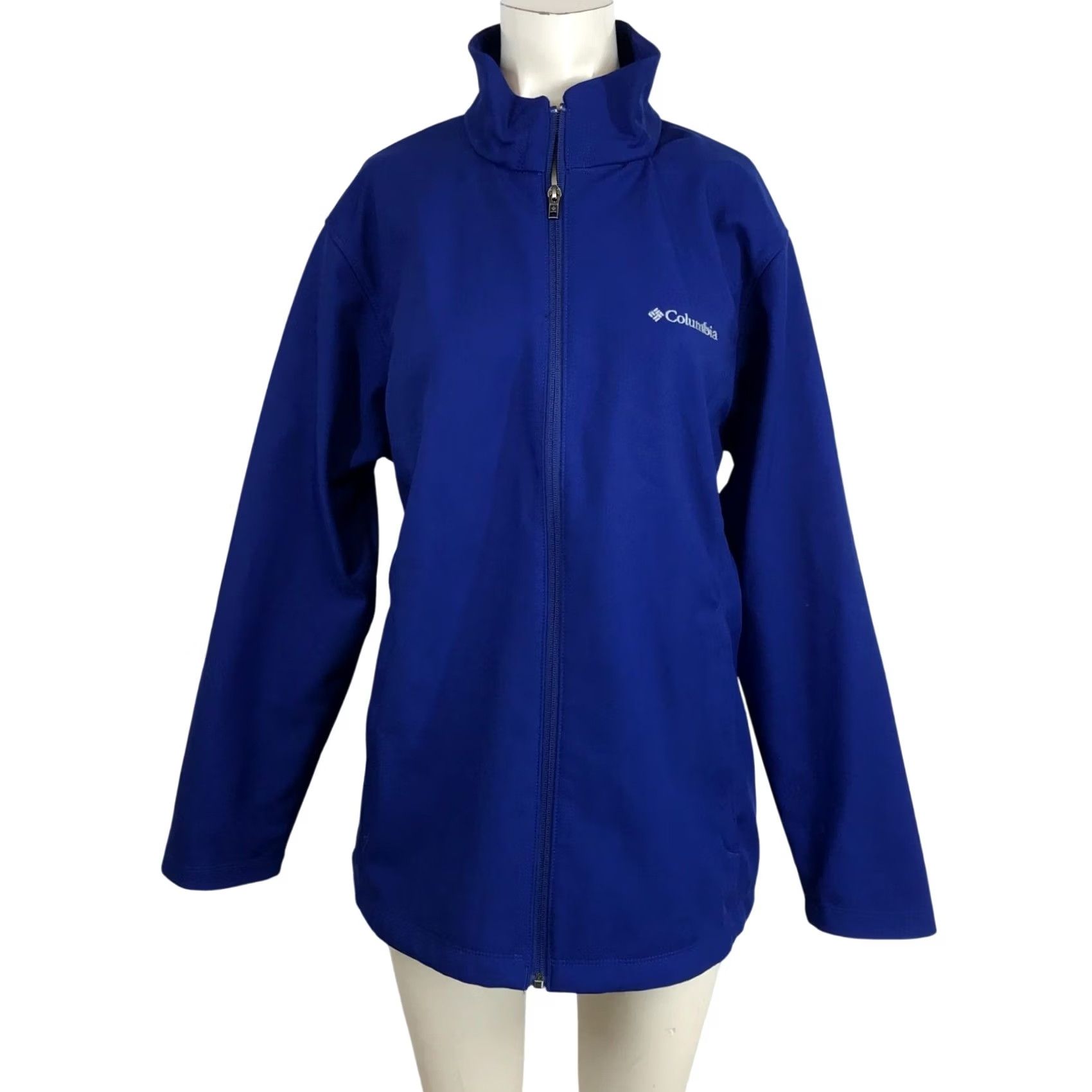 Vintage COLUMBIA Women's 1X Blue Full Zip Polyester Softshell Jacket Size XL / US 12-14 / IT 48-50 - 2 Thumbnail