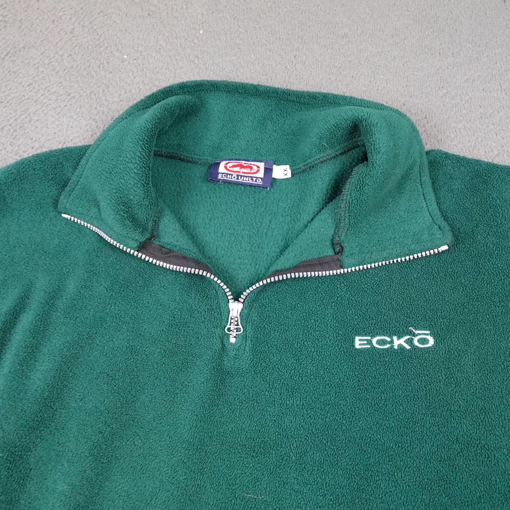 Ecko Unltd. VINTAGE Ecko Unltd Sweater Mens 2XL Green Quarter Zip Fleece Pullover Logo Sweatshirt Size US XXL / EU 58 / 5 - 4 Thumbnail