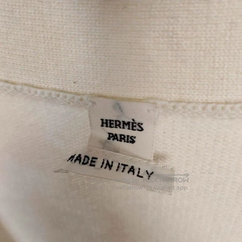 Hermes Hermes Black and White Pig Nose扣 Long Cardigan Jacket Size XXS / US 00 / IT 34 - 5 Thumbnail