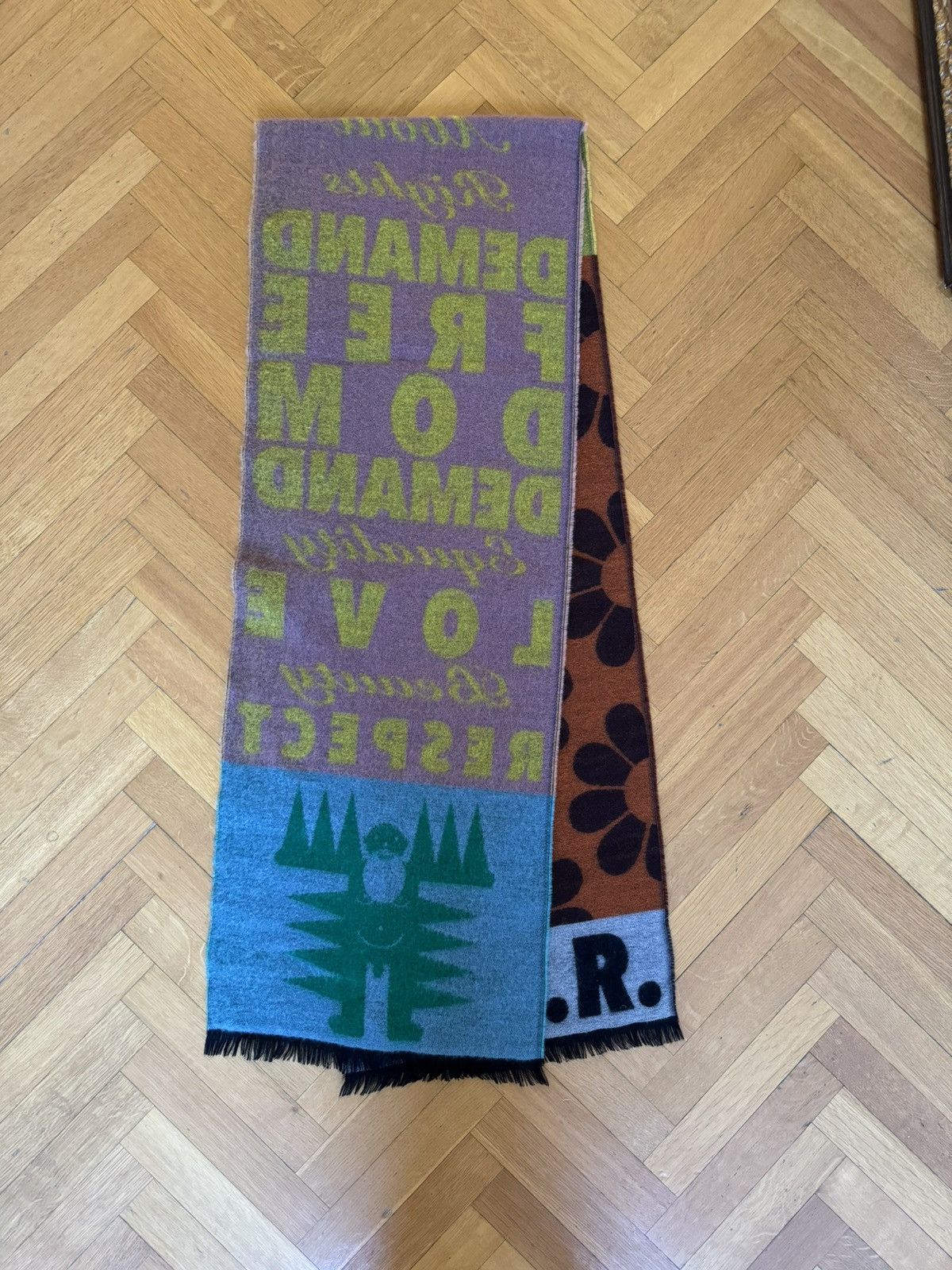 Walter Van Beirendonck WALTER VAN BEIRENDONCK W:A.R. Yellow/Pink SCARF FW20 Size ONE SIZE - 1 Thumbnail