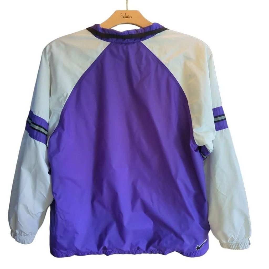 Nike Women's Purple White Nike Zip Front XL Windbreaker Jacket Size XL / US 12-14 / IT 48-50 - 3 Thumbnail