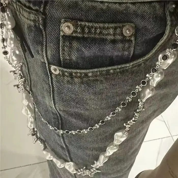 Jewelry Pearl Waist Chain Cowboy Tassel Waist Pant Chain Size ONE SIZE - 2 Thumbnail