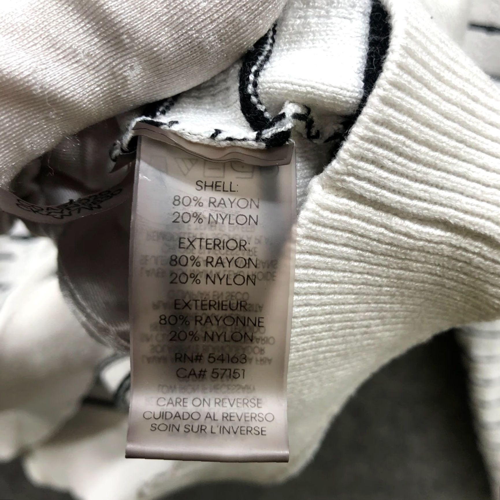 Calvin Klein Calvin Klein Crewneck Sweater Womens L White Black Stripe Stretch Lightweight Pullover Knit Casual Winter Fall Crew Neck Regular Fit Size L / US 10 / IT 46 - 7 Thumbnail