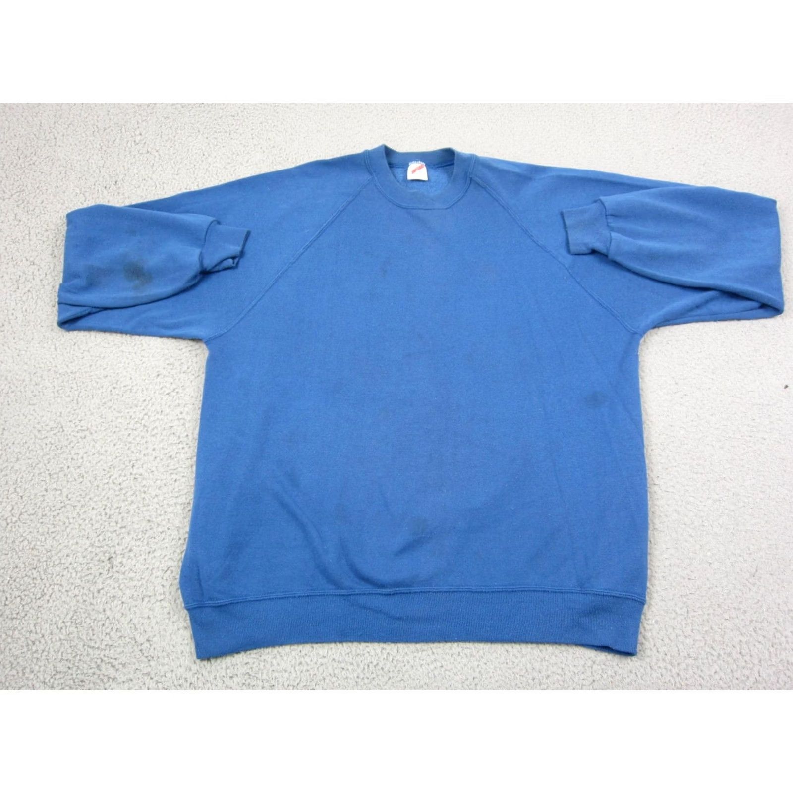 Jerzees VINTAGE Jerzees Sweatshirt Mens 2XL Blue Crew Neck Fleece Cotton Polyester Logo 90s Made in USA Boys? Size US XXL / EU 58 / 5 - 2 Thumbnail