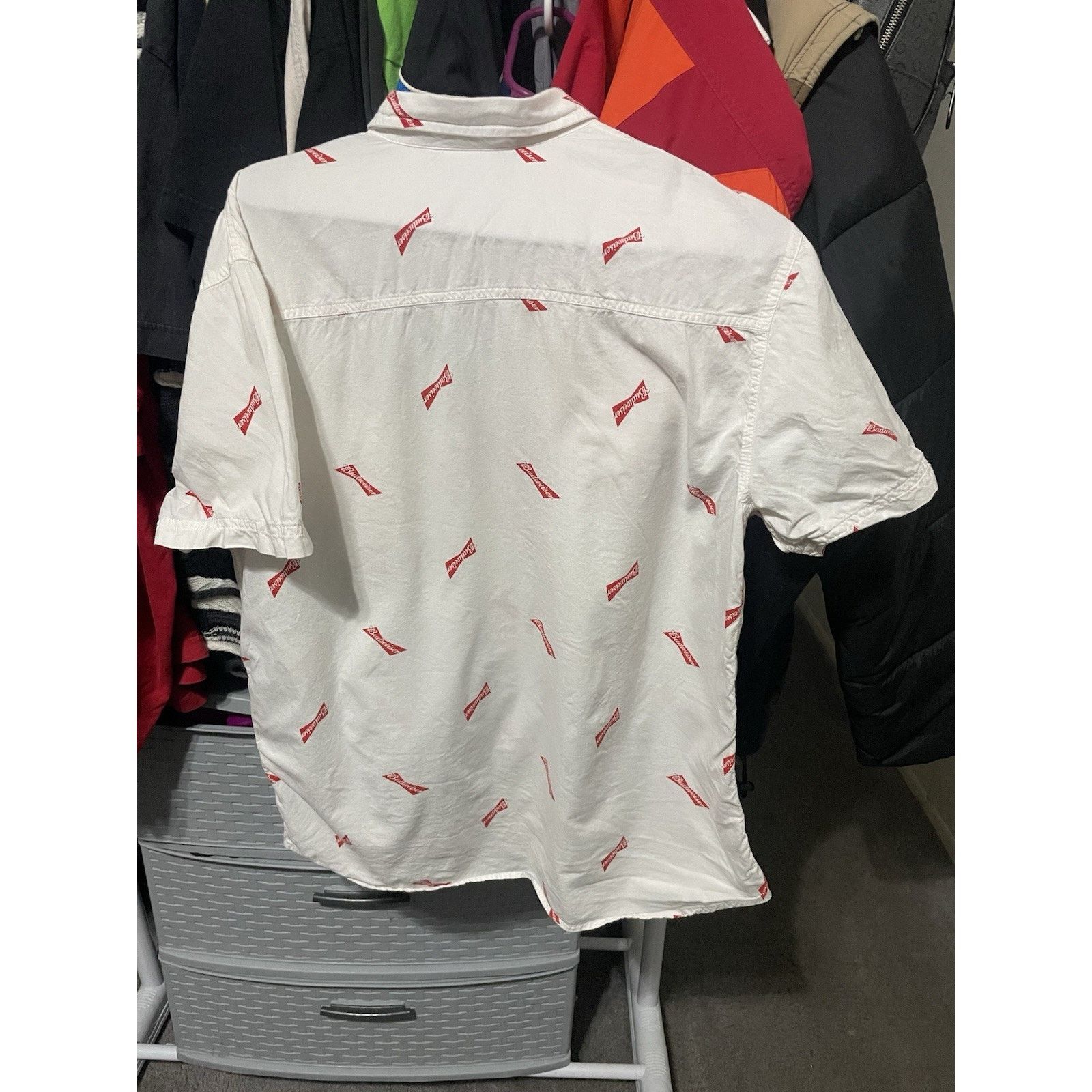 Budweiser Size M- Budweiser Bowtie Button Up Men’s Short Sleeve Shirt Size US M / EU 48-50 / 2 - 2 Thumbnail