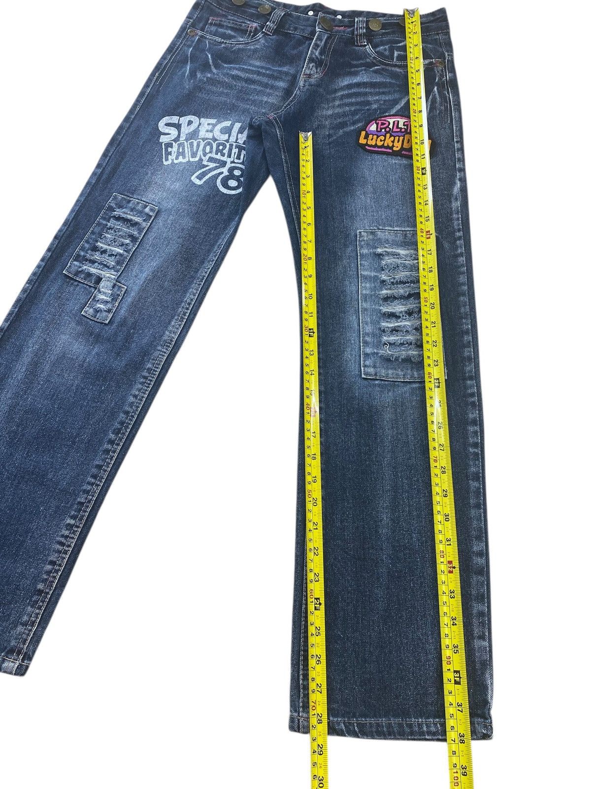 Japanese Brand Japanese Brand Blue Wash Patch Work Straight Leg Style Jeans Size US 30 / EU 46 - 8 Thumbnail