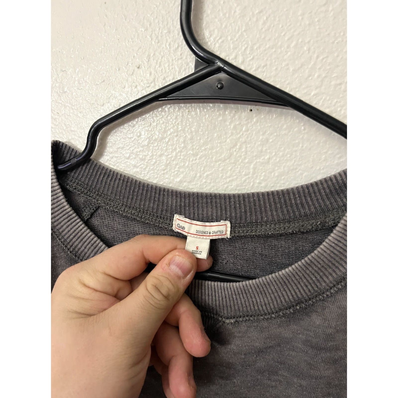 Gap VINTAGE Gap Women's Solid Gray Oversized Long Sleeve Crew Neck Sweater Small Size S / US 4 / IT 40 - 3 Thumbnail