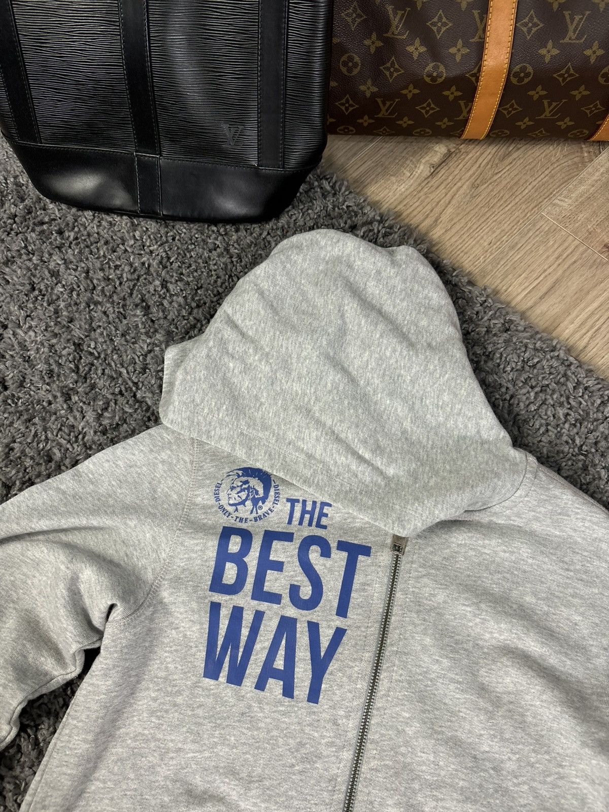 Diesel × Japanese Brand Vintage Y2K Diesel Zip Logo Sweatshirt Hoodie 00s Size US S / EU 44-46 / 1 - 6 Thumbnail