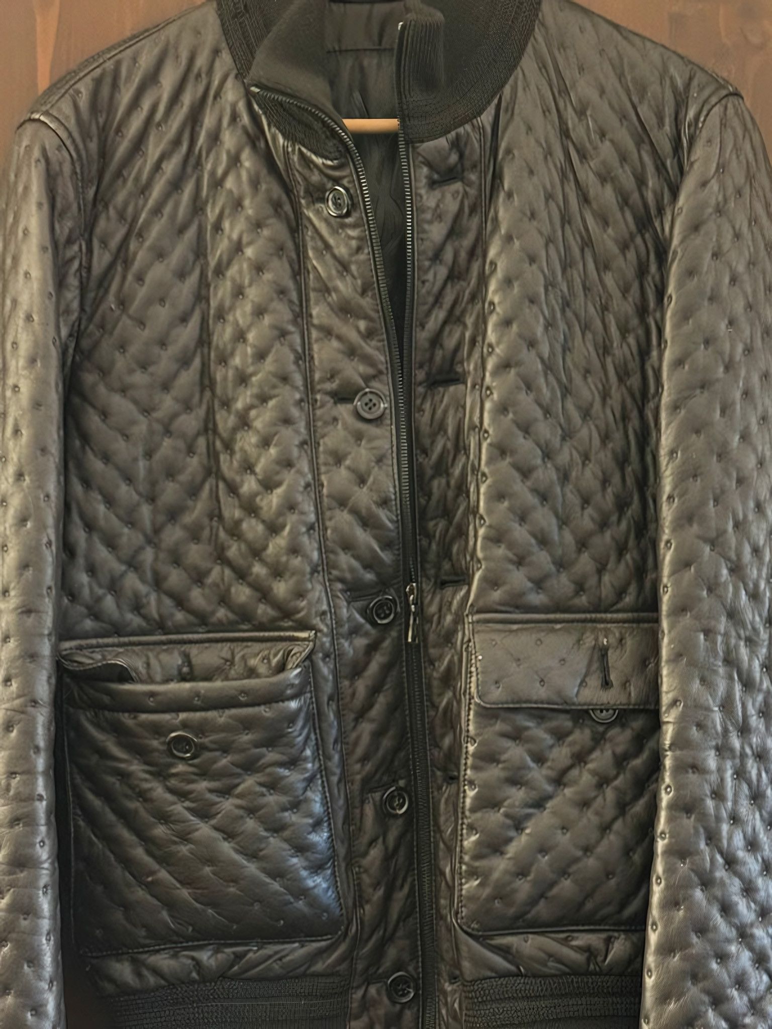 Yves Saint Laurent QUILTED LEATHER BOMBER JACKET Size US M / EU 48-50 / 2 - 3 Thumbnail