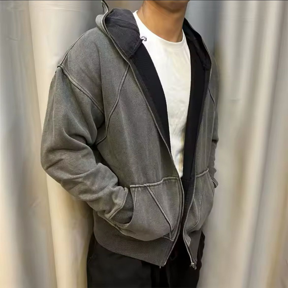 Designer × Vintage Streetwear Design Zipper Loose Hoodie Sweatshirt Size US M / EU 48-50 / 2 - 9 Thumbnail