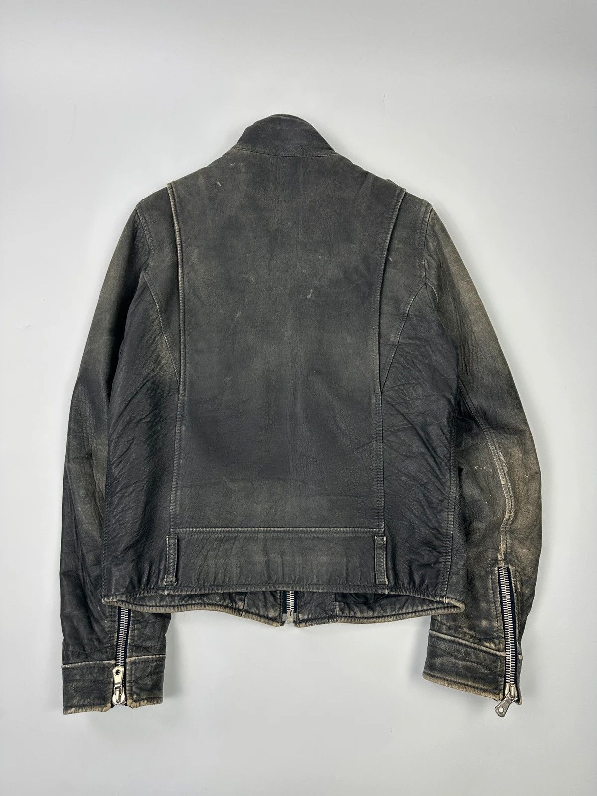 Dolce & Gabbana Dolce & Gabbana 00’s Grey Eroded Leather Faded Bomber Jacket Size US M / EU 48-50 / 2 - 7 Thumbnail