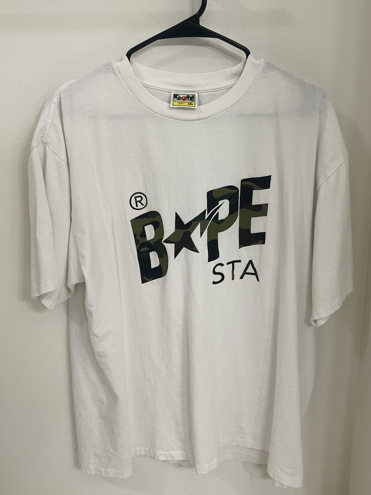 image of 1St Camo Bape Sta Tee in White, Men's (Size 2XL)