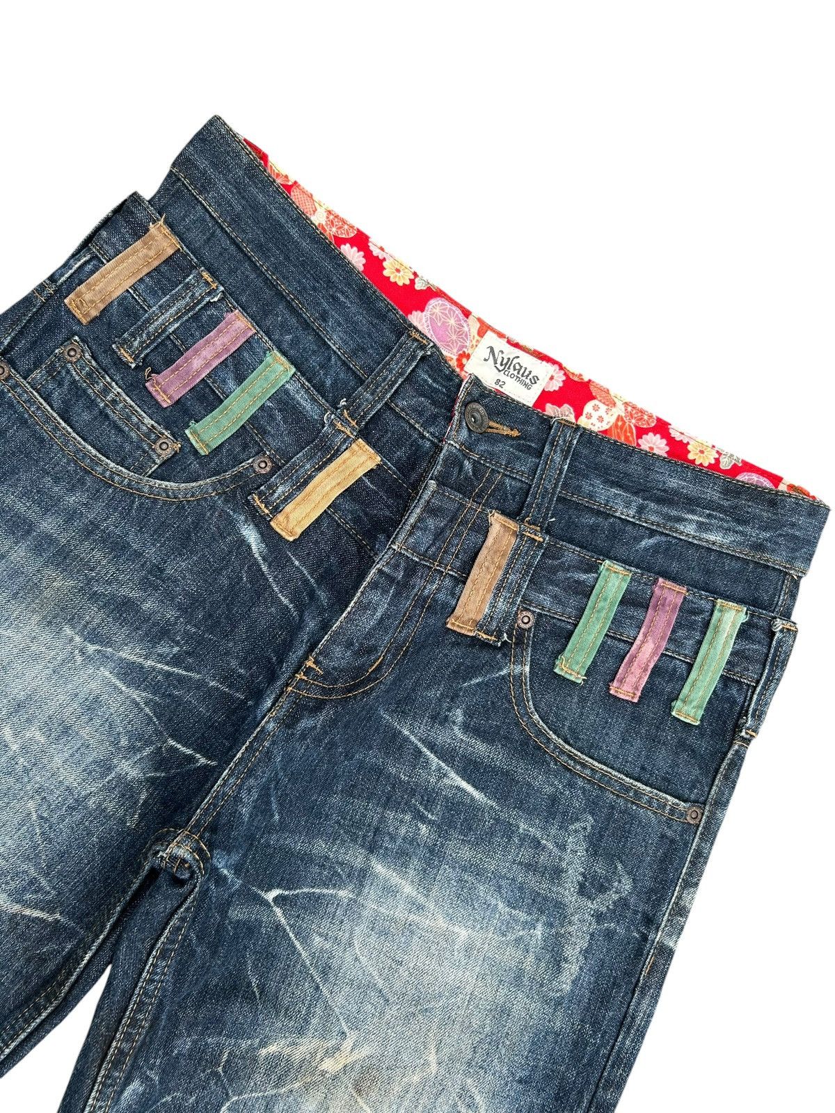 Kapital Nylaus Double Waist Japanese Punk Distressed Denim Jeans Size US 32 / EU 48 - 7 Thumbnail