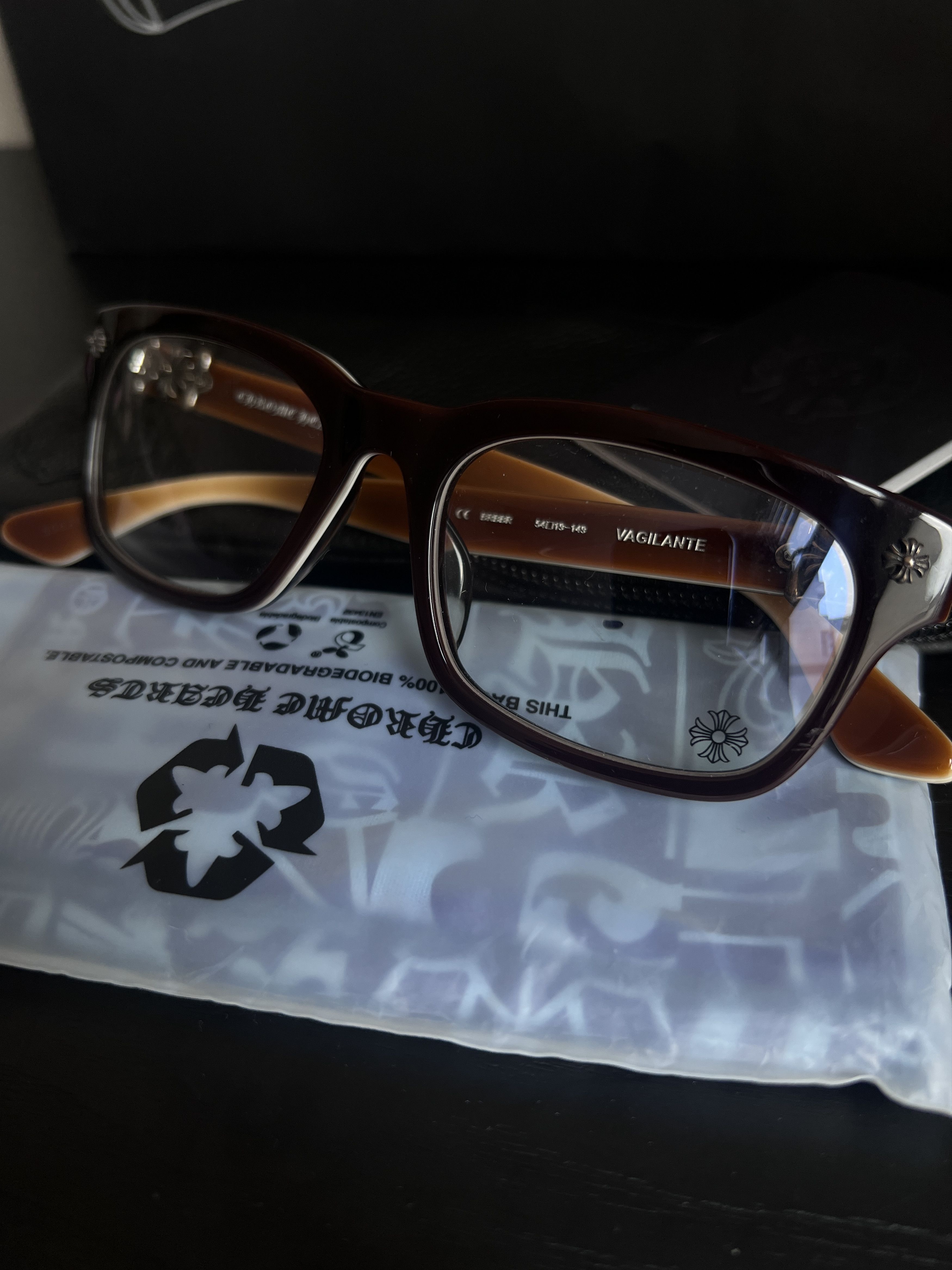 Chrome Hearts Chrome Hearts VAGILANTE BROWN BONE BROWN GLASSES Size ONE SIZE - 7 Thumbnail