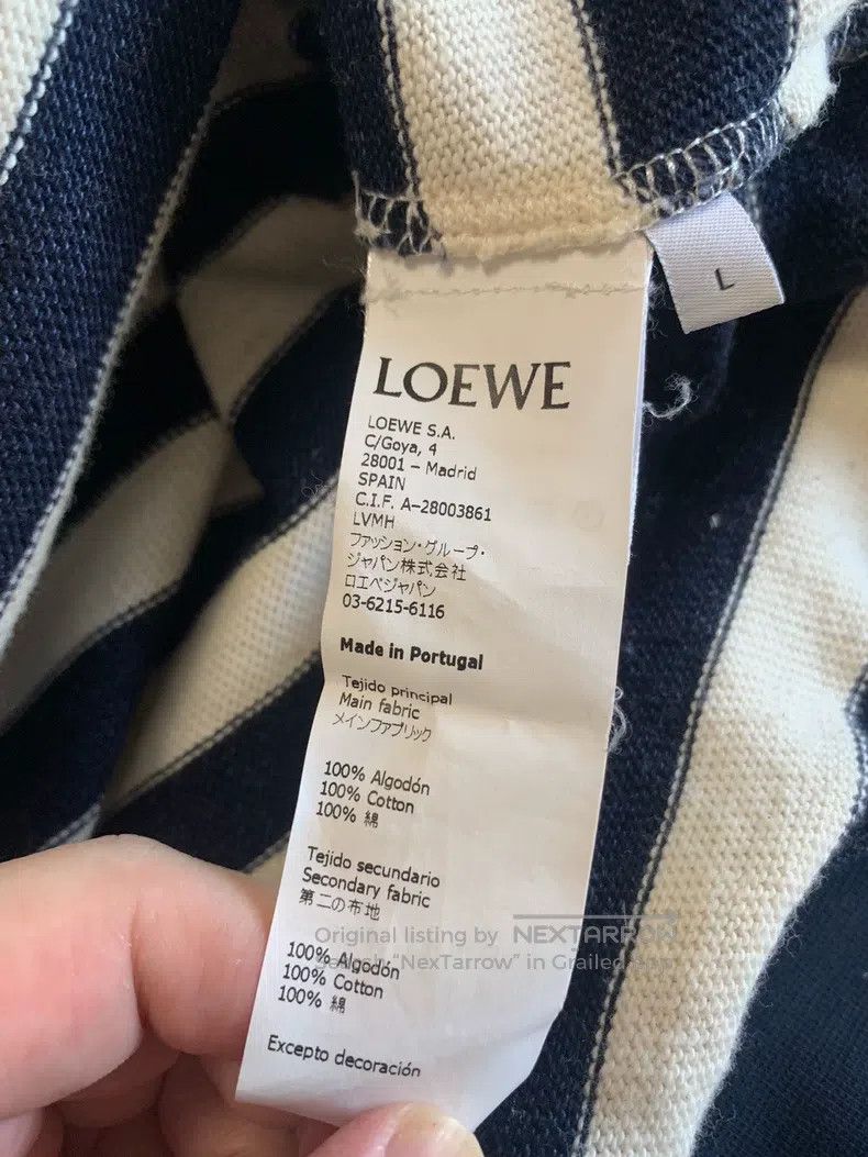 Loewe Loewe Black and White Striped Knit Hooded Sweatshirt Size L / US 10 / IT 46 - 4 Thumbnail