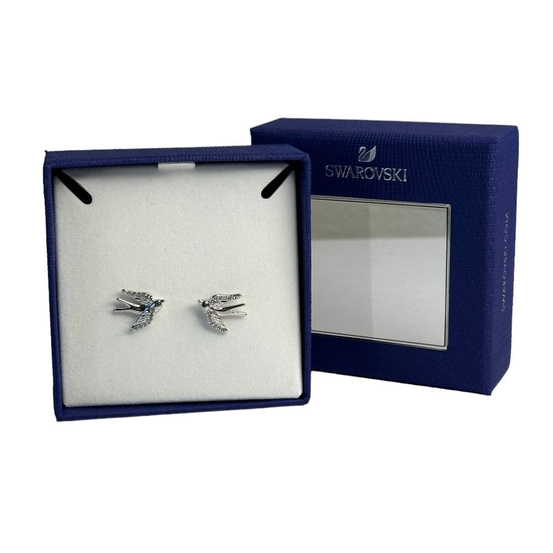 Swarovski Swarovski Birds Crystal Stud Pierced Earrings Rhodium plated Size ONE SIZE - 1 Thumbnail