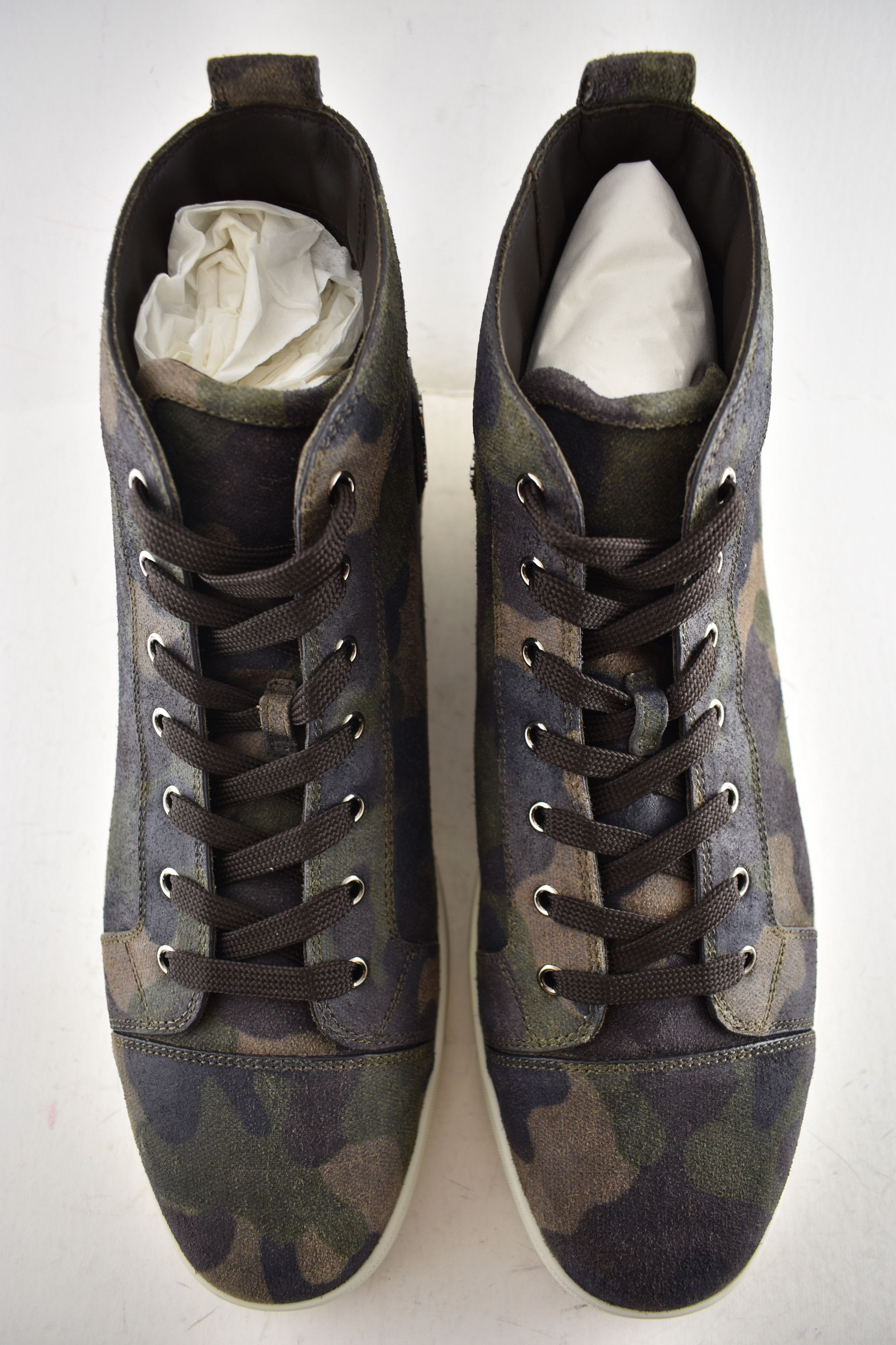 Christian Louboutin Mens Louis Flat Crosta Camouflage High Top Sneaker 48.5 15.5 Size US 15 / EU 48 - 9 Thumbnail