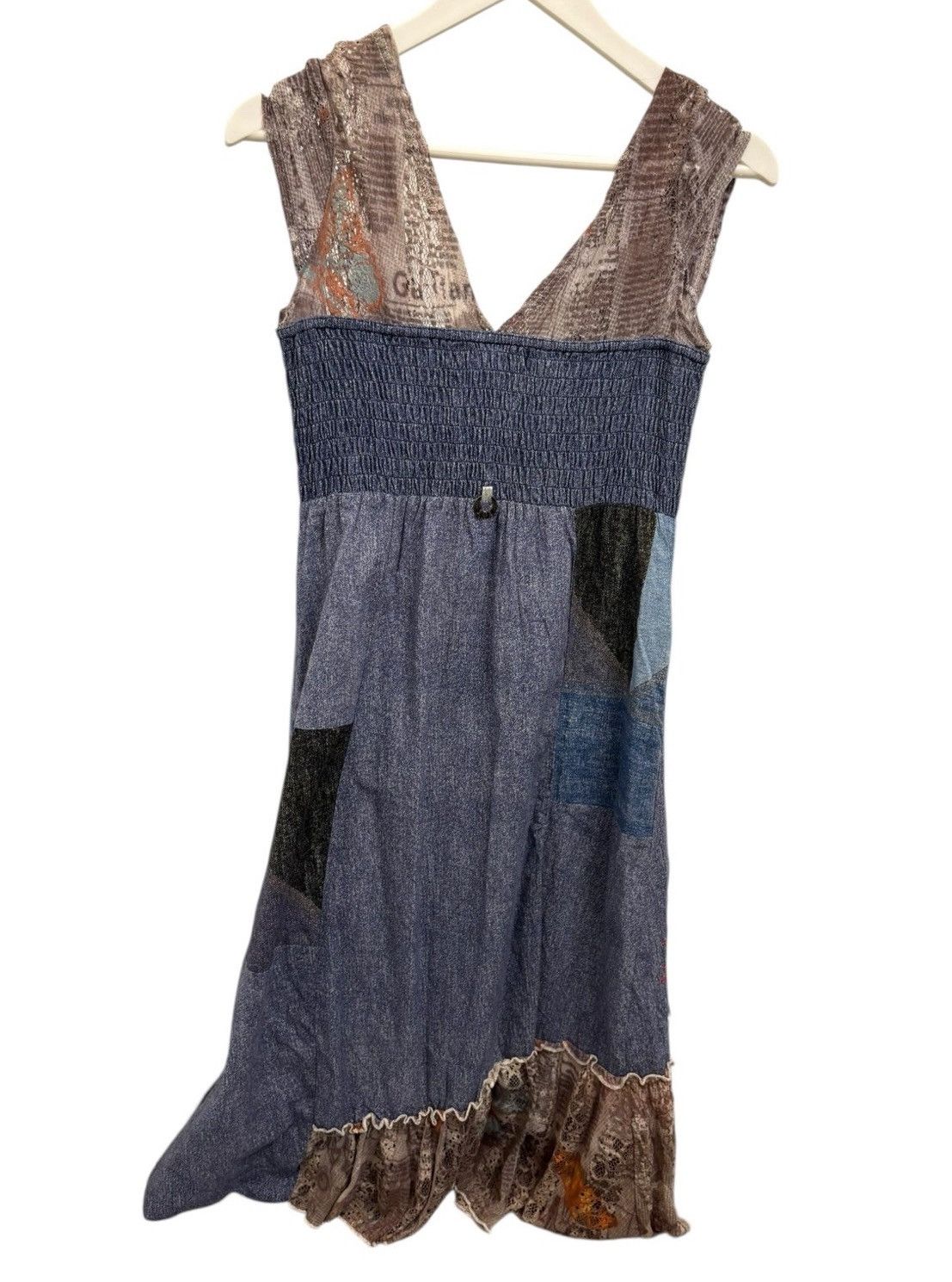 Other Euro Vintage Patchwork Art Print Midi Dress Boho Size S / US 4 / IT 40 - 2 Thumbnail