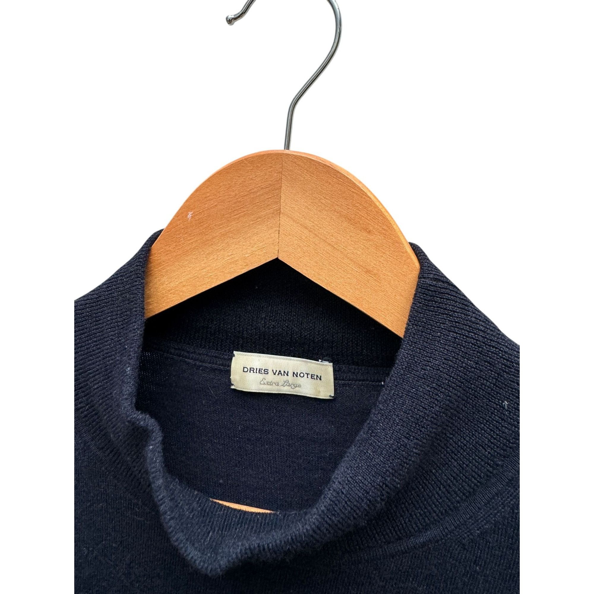 Dries Van Noten Merino Wool Navy Rollneck Sweater Size US XL / EU 56 / 4 - 4 Thumbnail
