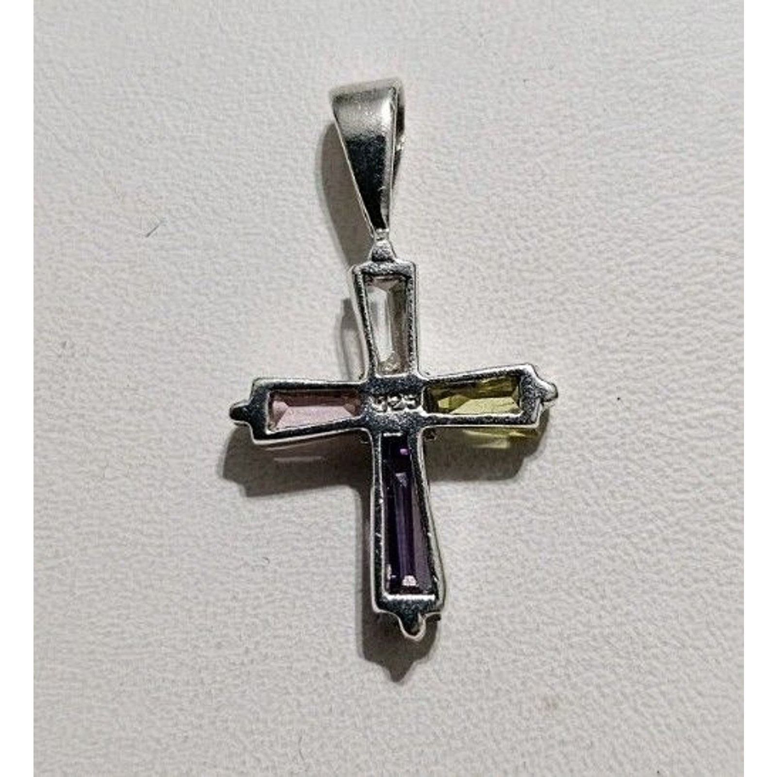 Other Multicolor Cross Pendant, Silver 925 Crystal Cross Pendant Size ONE SIZE - 5 Thumbnail