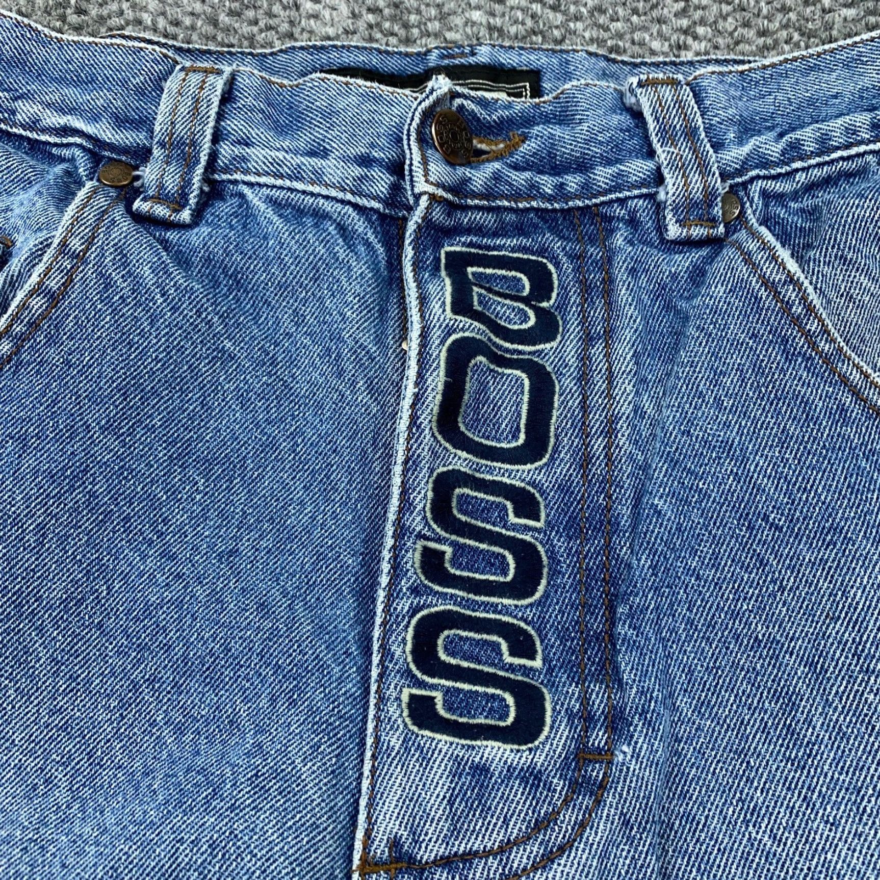Vintage VINTAGE Boss Jeans Mens Size 32x27 Straight Fit Denim 90s Grunge Hip Hop Gothic Baggy Blue Size US 32 / EU 48 - 3 Thumbnail