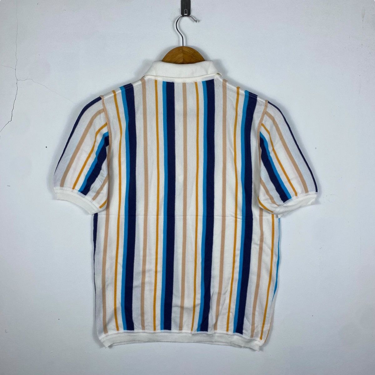 Designer × Roberto Collina Vintage ROBERTO COLLINA Knitted Striped Polo Made In Italy Size US S / EU 44-46 / 1 - 4 Thumbnail