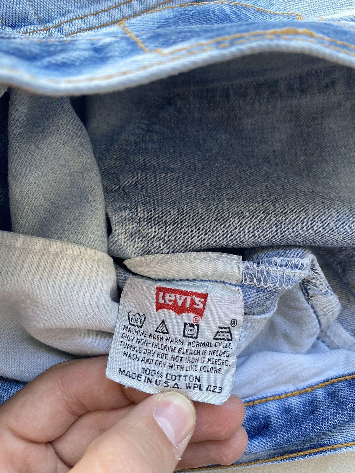 Levi's Vintage Clothing LVC Levis USA Made Custom Distressed Blue Cow Pattern Jeans Size US 32 / EU 48 - 2 Thumbnail