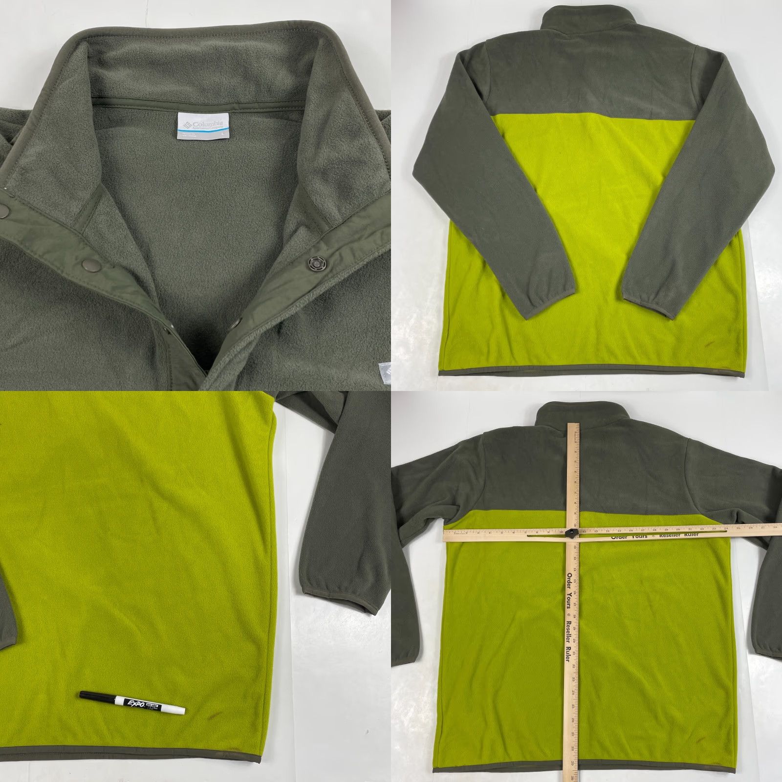Vintage Columbia Sweater Men L Green 1/4 Snap Fleece Pullover Outdoor Hiking Skiing Casual Travel Workwear Long Sleeve Mock Neck Regular Fit Size US L / EU 52-54 / 3 - 8 Thumbnail