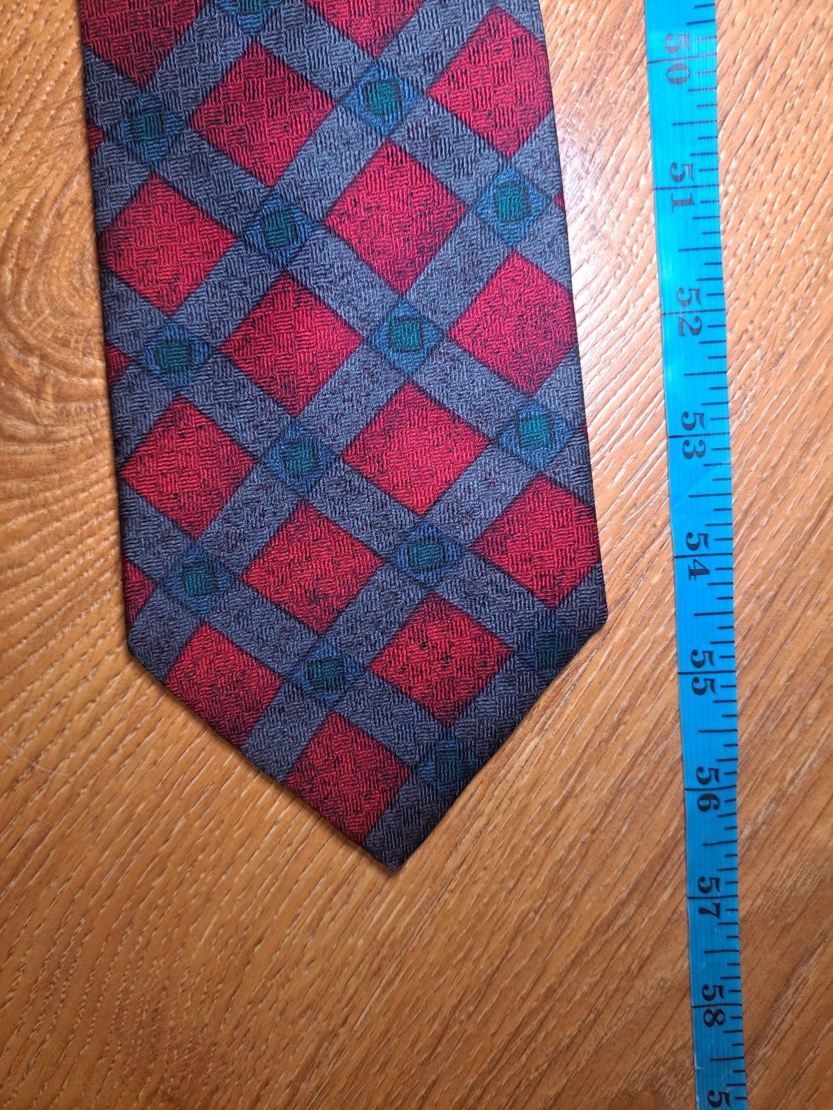Pierre Balmain Pierre Balmain Couture Silk Tie Red Geometric Wide Size ONE SIZE - 5 Thumbnail