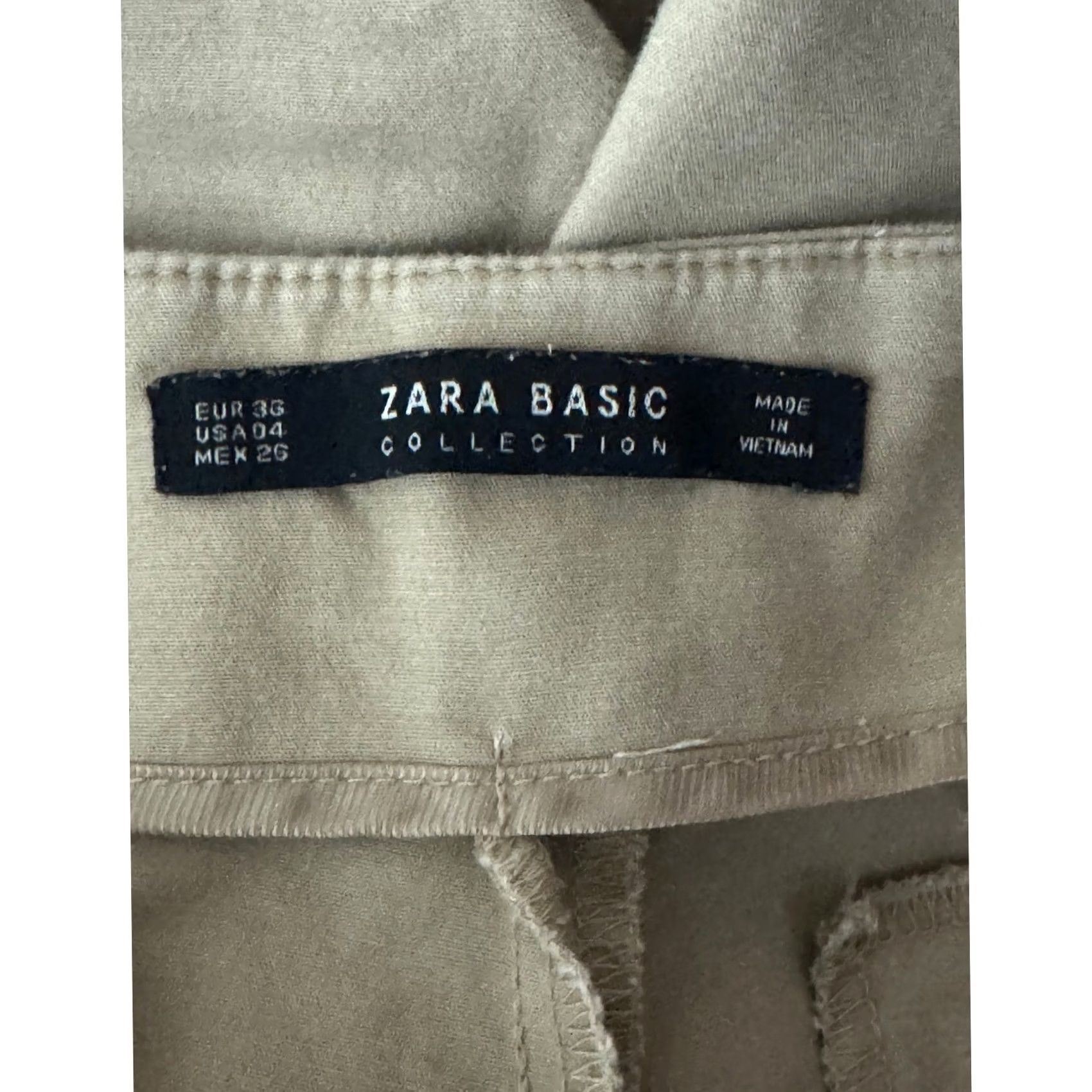 Zara ZARA BASIC COLLECTION Women Khaki Trousers Straight Leg Ankle Pants Size 4 Size 27" / US 4 / IT 40 - 5 Thumbnail