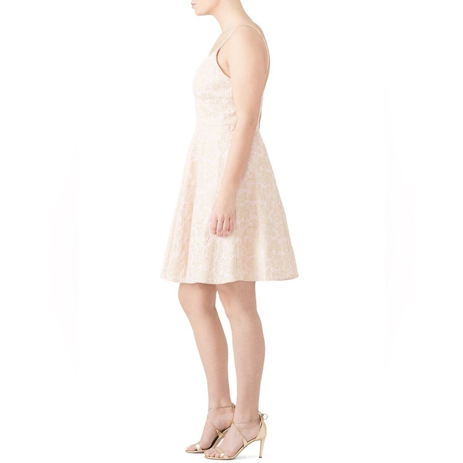 Badgley Mischka Badgley Mischka Size 18 Pink Golden Jacquard Mini Dress Size XXL / US 16-18 / IT 52-54 - 3 Thumbnail
