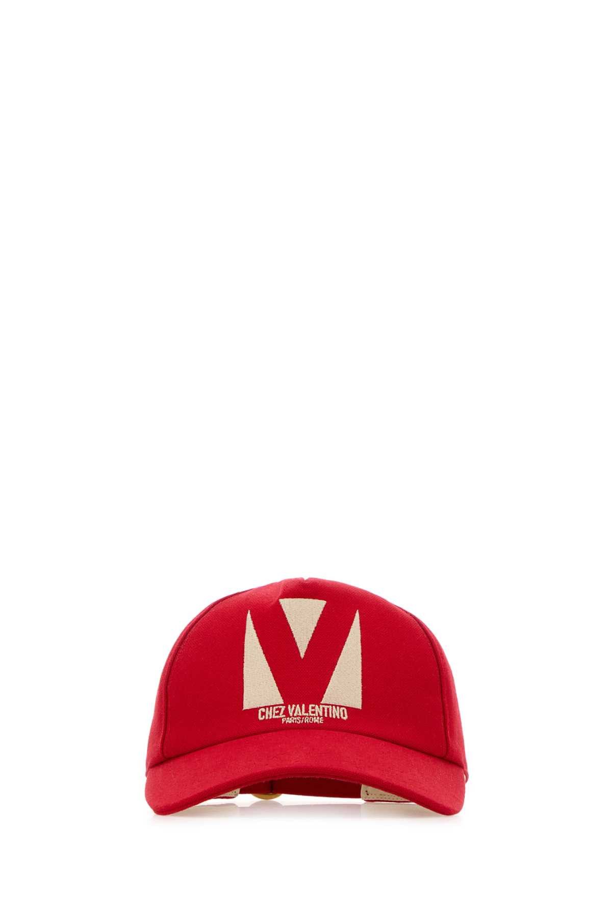 Valentino Red Cotton Baseball Cap Size ONE SIZE - 1 Thumbnail