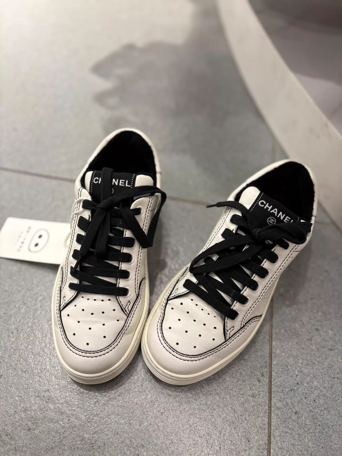 Chanel Chanel Panda Colorblock Calfskin Sneakers 37 99 New Size US 6.5 / IT 36.5 - 1 Thumbnail